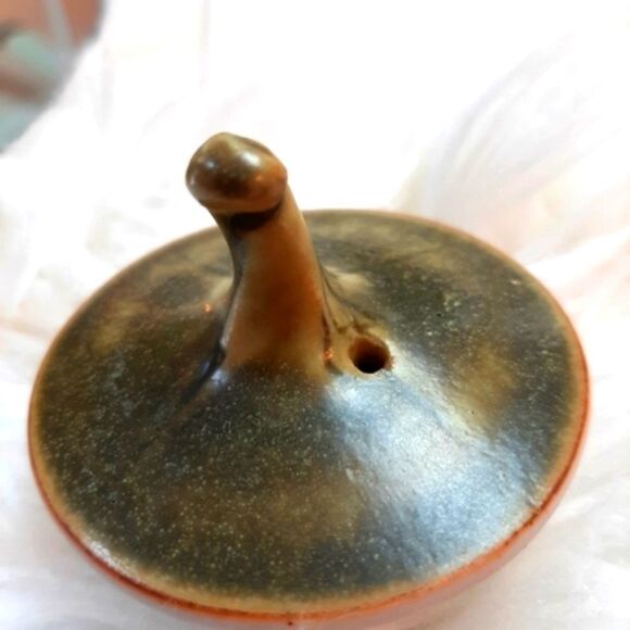 R. Hankia Vintage Rare  Porcelain Green  Orange‎ Tea Pot Signed 18R x10.5 T - Picture 13 of 13